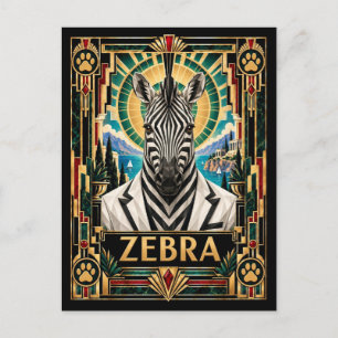 Panda, Art Deco Wildtiere Postkarte