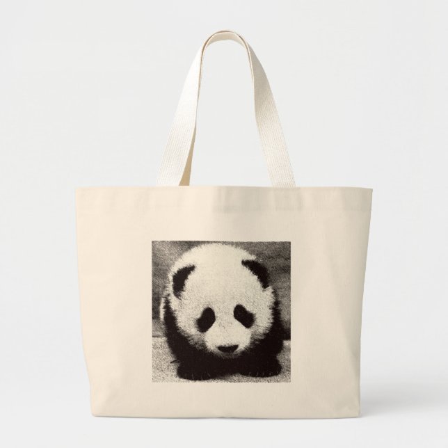 Panda Artwork Jumbo Stoffbeutel (Vorne)