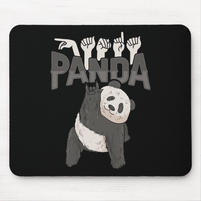 Panda Asl Hand Gesture Deaf Hörverlust Bewusstsein Mousepad (Vorne)