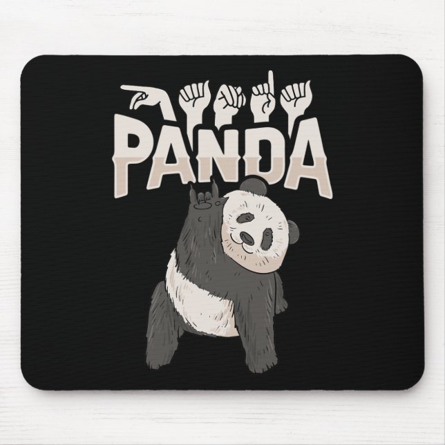 Panda Asl Hand Gesture Deaf Hörverlust Bewusstsein Mousepad (Vorne)