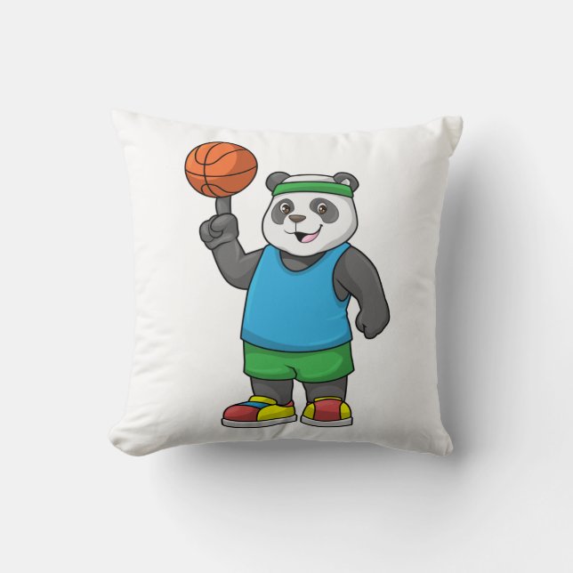 Panda at Sports with Basketball Kissen (Vorderseite)