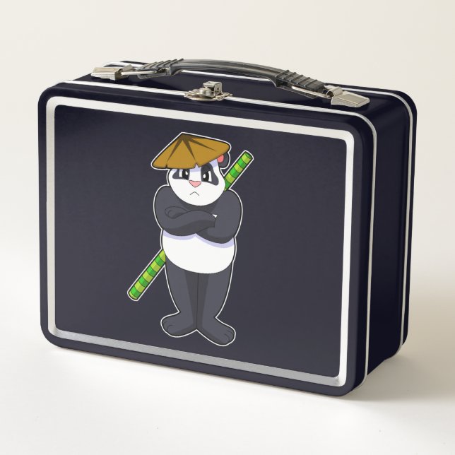 Panda at Stick fight Martial arts.PNG Metall Brotdose (Vorderseite)
