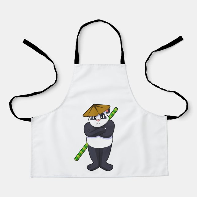 Panda at Stick fight Martial arts.PNG Schürze (Vorderseite)