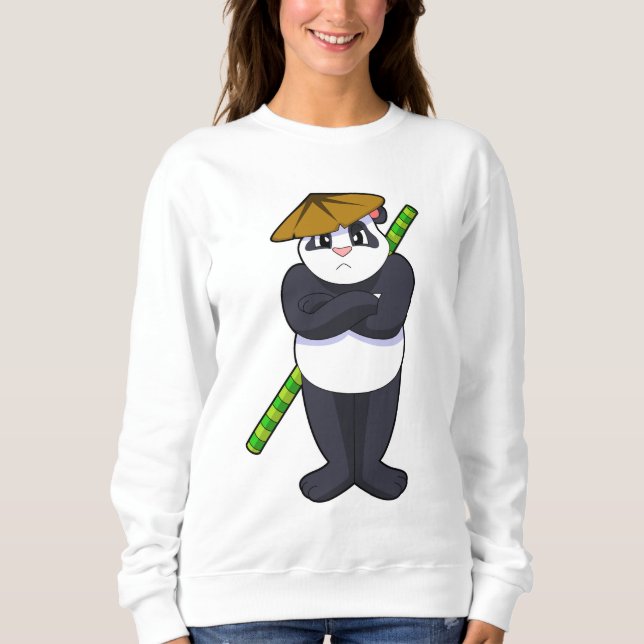 Panda at Stick fight Martial arts.PNG Sweatshirt (Vorderseite)