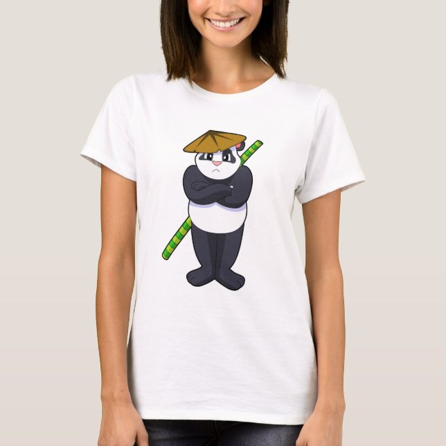 Panda at Stick fight Martial arts.PNG T-Shirt (Vorderseite)
