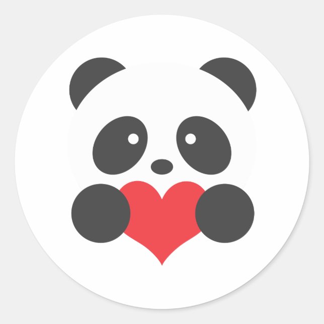 Panda avec autocollants cardiaques (Devant)