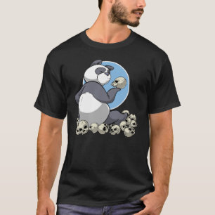 Panda avec T-shirt Skulls