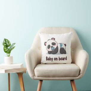 Panda "Baby an Bord" Car Decal Kissen
