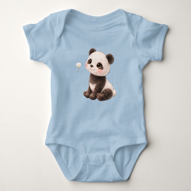 Panda Baby Bodysuit – Cute Black and White Bear 🐼 Strampler (Vorderseite)