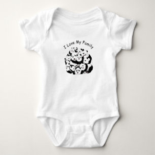 Panda Baby Bodysuit Text - Ich Liebe meine Familie Strampler