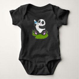 Panda Baby Flasche Milch Strampler