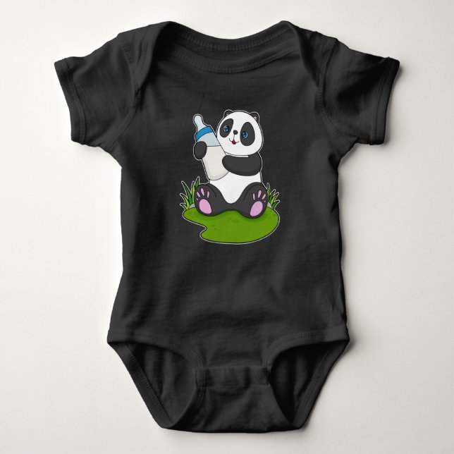 Panda Baby Flasche Milch Strampler (Vorderseite)