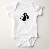 Panda Baby Ganzkörperanzug mit Babyname
