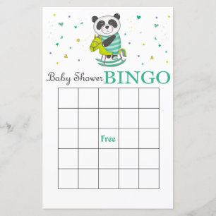 Panda baby shower carte de bingo