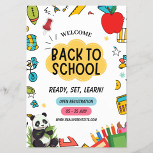 Panda Back to School Teacher Erste-Tages-Poster Flyer