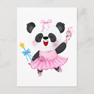 Panda Ballerina Tierliebhaber Mädchen Postkarte