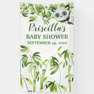 Panda Bamboo Green Baby Duschbanner Banner