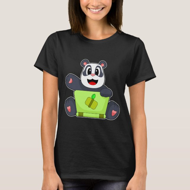 Panda Bamboo Laptop T-Shirt (Vorderseite)