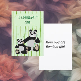 Panda Bamboo Mother’s Day Feiertagskarte