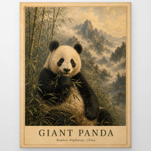 Panda Bambushochebenen China VINTAGE Postkarte
