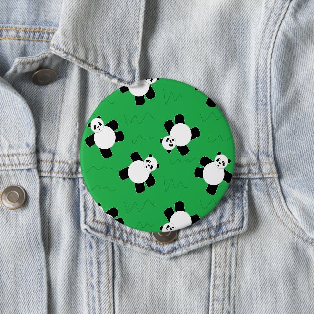 Panda-Bär auf Gras Button (Beispiel)