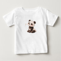 Panda Bär Baby T-Shirt – Cute Gepunktet & Gestreif