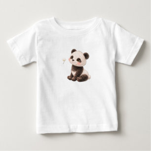 Panda Bär Baby T-Shirt – Cute Gepunktet & Gestreif
