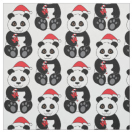 Panda-Bär, der auf Bambus am Weihnachten Snacking Stoff