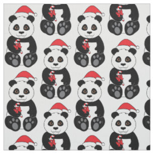 Panda-Bär, der auf Bambus am Weihnachten Snacking Stoff