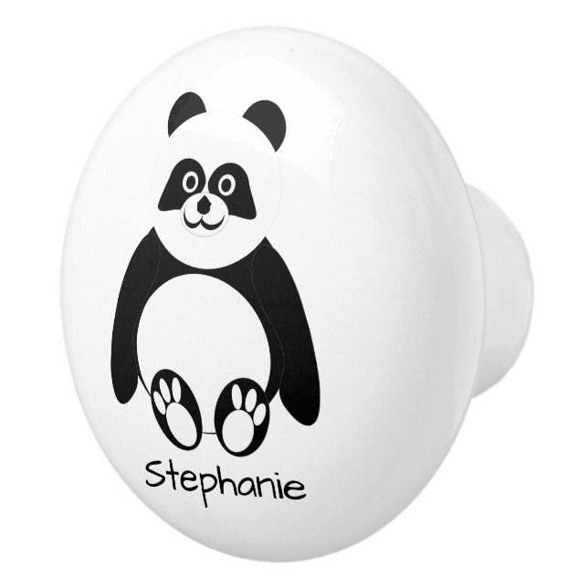 Panda-Bär-Design personalisiert Keramikknauf (Rechts)