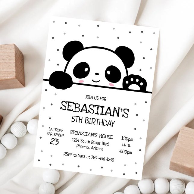 Panda-Bär Geburtstagseinladung Einladung (Von Creator hochgeladen)