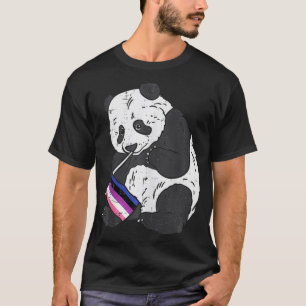 Panda Bär Genderfluid Flagge Pride Nonbinary LGBT  T-Shirt