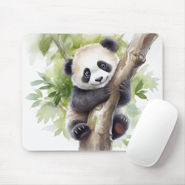 Panda-Bär im Baum Mousepad (Mit Mouse)