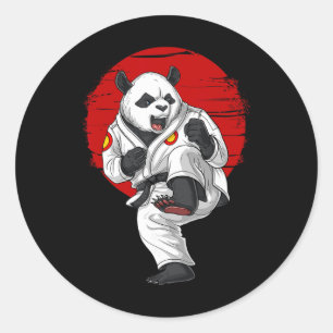 Panda-Bär Karate Kickboxen Muay Thai Kampfsport Runder Aufkleber