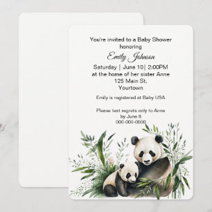 Panda-Bär mit Baby-Cube Einladung