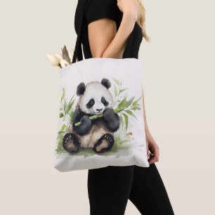 Panda Bär mit Bamboo Tasche