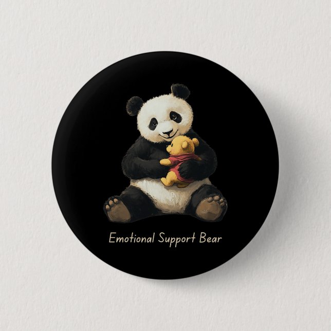 Panda-Bär mit einem Niedlichen Bär für emotionale  Button (Vorderseite)