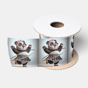 Panda Bär mit Hula Hoop Satinband