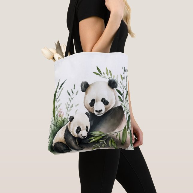 Panda-Bär mit Kübel Tasche (Von Nahem)