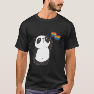 Panda Bär mit Regenbogenflagge für und Kinder T-Shirt