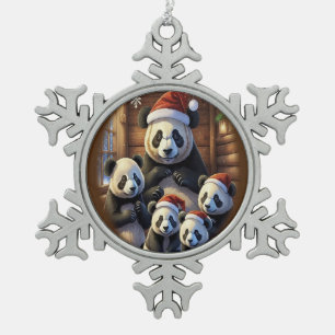 Panda-Bär-Ornament Schneeflocken Zinn-Ornament