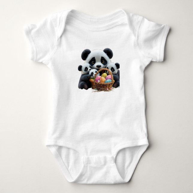 Panda-Bär-Ostern Baby Strampler (Vorderseite)