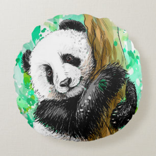 Panda Bär Rundes Kissen