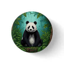 Panda-Bär sitzt auf einer Lichtung im Dschungel