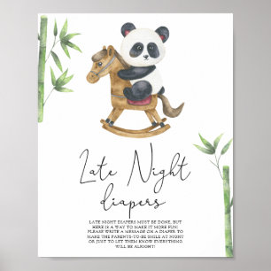 Panda Bär - Späte Nacht Windeln Spiel Poster