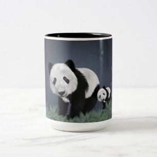 Panda Bär süß kuschelig Tier schwarz weiß süß Zweifarbige Tasse