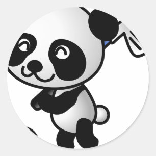 Panda Bär süß niedlich Tier schwarz weiß süß Runder Aufkleber