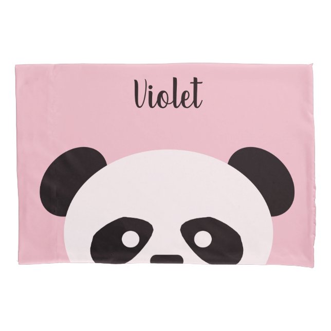 Panda-Bär TierKawaii scherzt personalisiertes Rosa Kissenbezug (Vorderseite)
