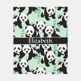 Panda-Bären grafisch personifizieren Fleecedecke