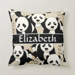 Panda-Bären grafisch personifizieren Kissen